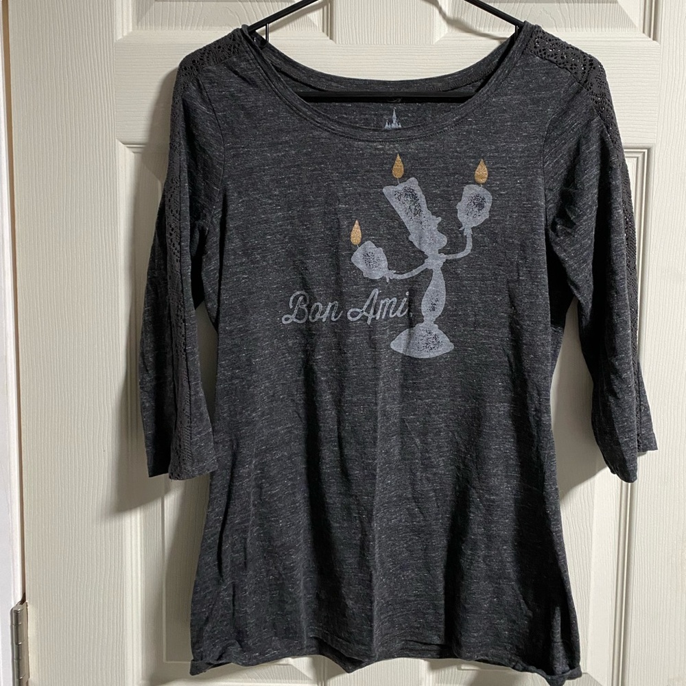 Disney Parks Beauty and the Beast Lumiere long sleeve shirt with lace details